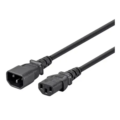 6454 Monoprice Extension Cord IEC 60320 C14 to IEC 60320 C13 16AWG 13A/1625W 3-Prong SJT Black 10ft