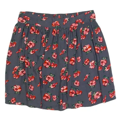 HOLLISTER Womens Skater Skirt Grey Short Floral M