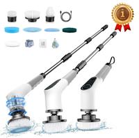 Dovety Electric Spin Scrubber, Cordless Shower Scrubber, Cleaning Brush, with 8 Replaceable Brush Heads and 3 Adjustable Exte...