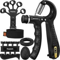 Grip Strength Trainer Kit (5 Pack), Forearm Strengthener, Hand Squeezer Adjustable Resistance, Finger Stretcher, Grip Ring, R...