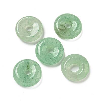 Natural Green Aventurine Donut/Pi Disc Charms