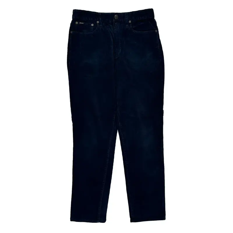 Polo By Ralph Lauren Cord Trousers - 28? Waist Navy Cotton