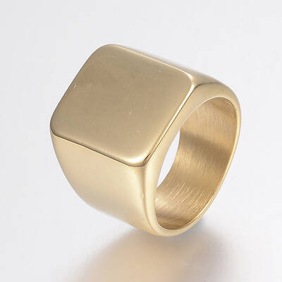 304 Stainless Steel Signet Band Rings for Men