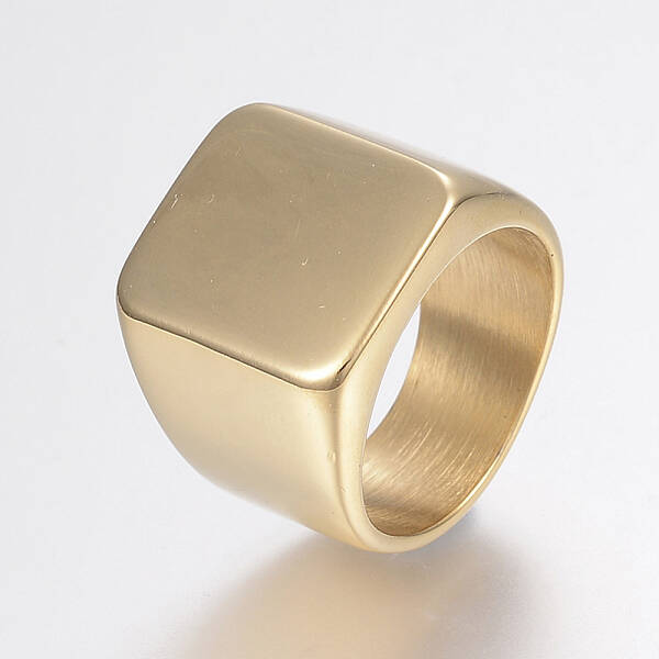 304 Stainless Steel Signet Band Rings for Men