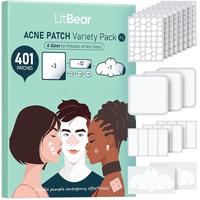 LitBear Large Pimple Patches for Face (6 Sizes 401 Patches), Big Hydrocolloid Acne Patches, XL Hydrocolloid Bandages for Body...