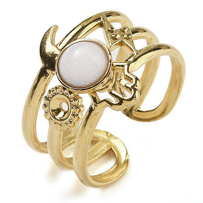 Natural White Jade Finger Rings