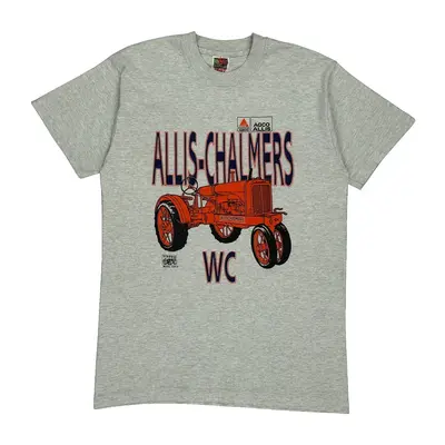Single Stitch Allis-Chalmers Fruit Of The Loom Graphic T-Shirt - Medium Grey Cotton Blend