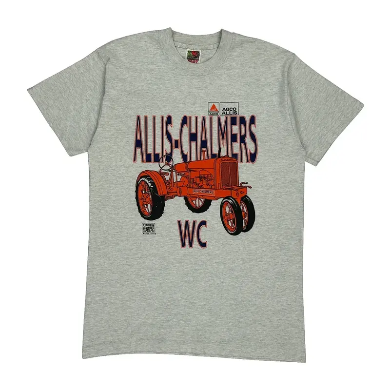 Single Stitch Allis-Chalmers Fruit Of The Loom Graphic T-Shirt - Medium Grey Cotton Blend