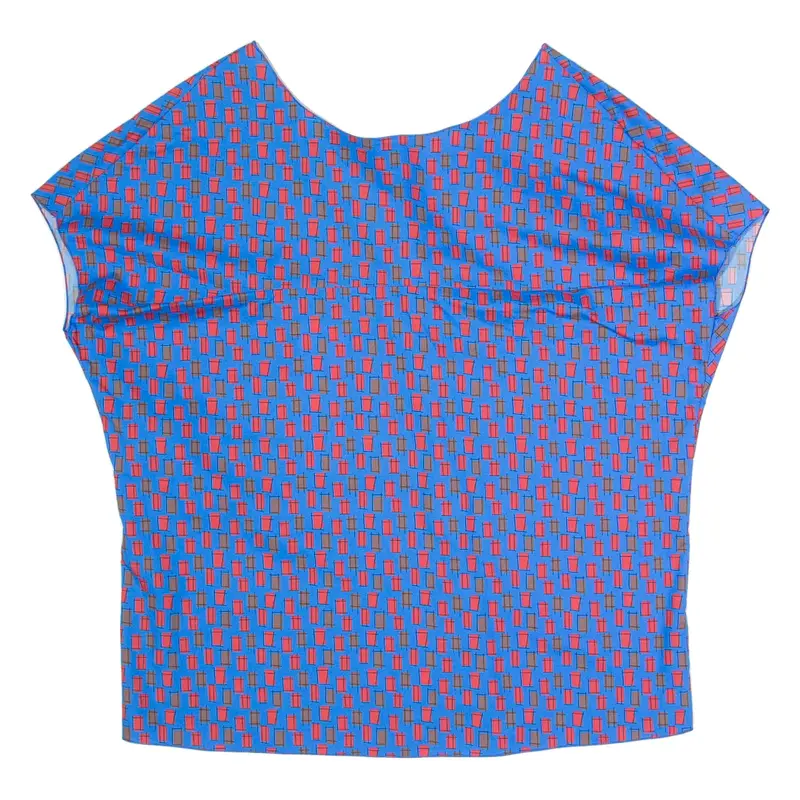 MARNI Womens Printed Top Blue Sleeveless Crazy Pattern M