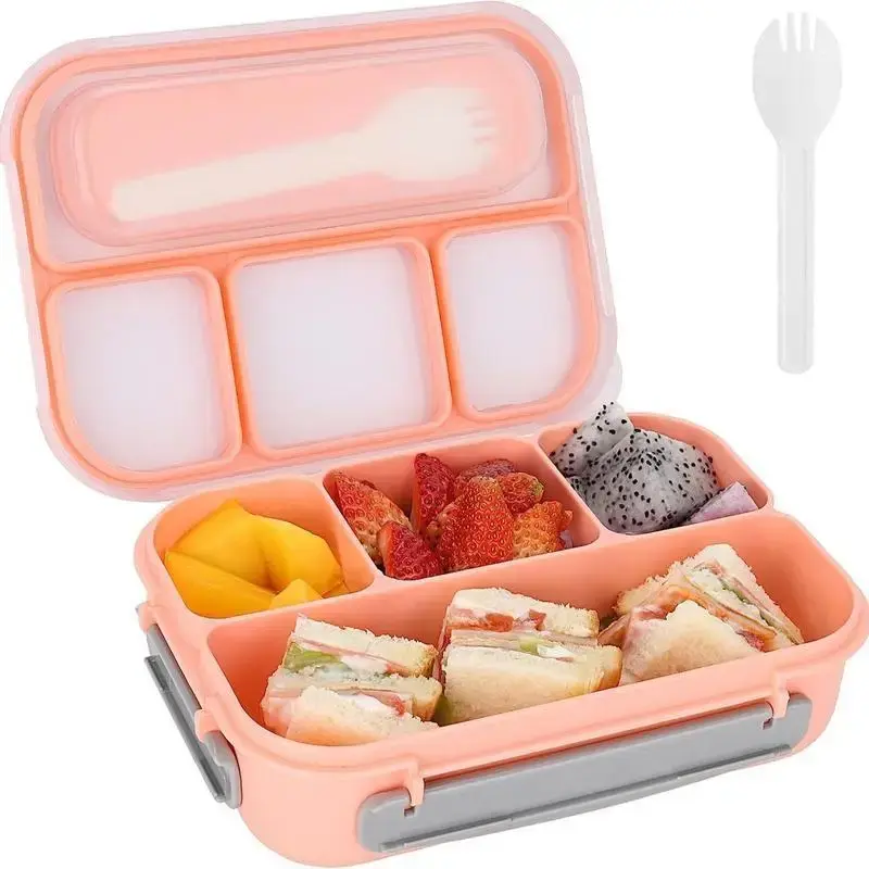 Bento Lunch Box, 4 Compartments and Spoon 1000 ML for School, Work and Travel, BPA Free, Three Colors Gift Container Lightw...