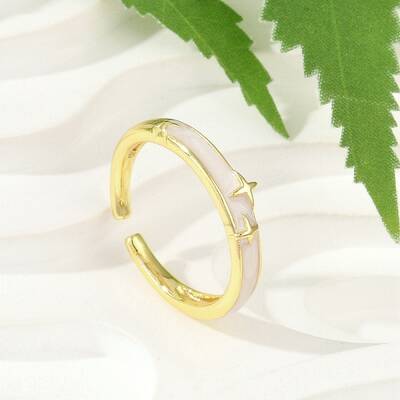 Brass Enamel Cuff Rings