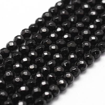 Natural Black Onyx Beads Strands