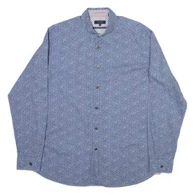 TED BAKER Mens Shirt Blue Floral Long Sleeve M