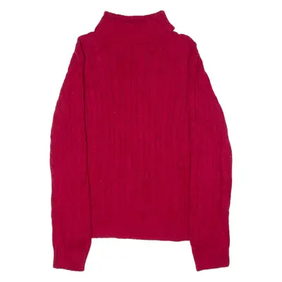 TOMMY HILFIGER Mens Jumper Red Roll Neck Cable Knit XL