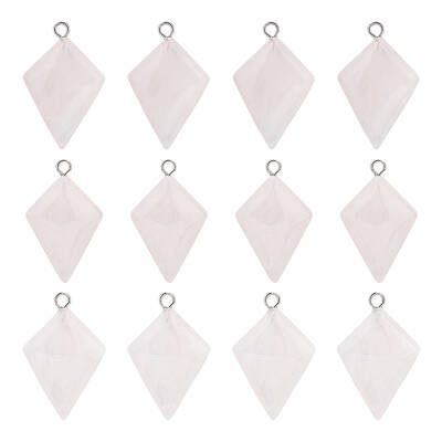 12Pcs Natural Rose Quartz Pendants