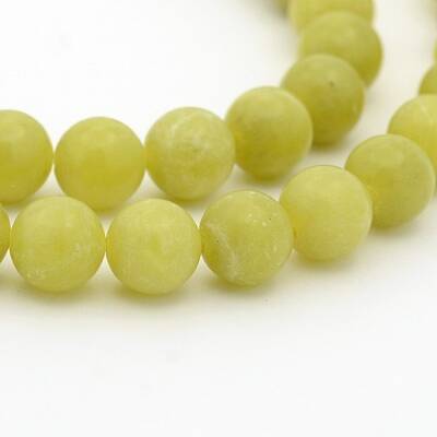 Natural Olive Jade Round Bead Strands