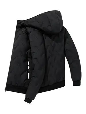 Men's Regular Fit Solid Pocket Zipper Hooded Jacket, Casual Long Sleeve Thermal Lined Outerwear for Daily Wear, Men's Clothes...