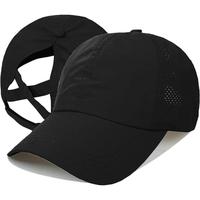 Womens Criss Cross Ponytail Baseball Cap Adjustable High Messy Bun Ponycap Quick Drying Hat Stylish Headwear for Outdoor Spor...