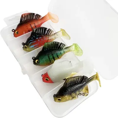 Bionic Paddle Tail Swimbait, 5 Counts/set Artificial Bass Bait For Variety Fish, Soft Bait For Freshwater & Saltwater