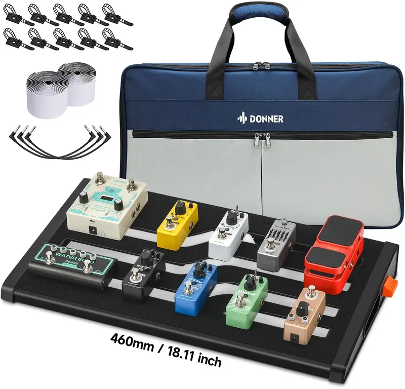 Donner Guitar Effects Pedal Board - 18.16 x 12.76 x 2.64