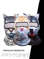 3D Cat Skiing Balaclava Mask with Ears - Cute Animal Design, Breathable & Sun Resistant, Suitable for Music Festivals, Carniv...