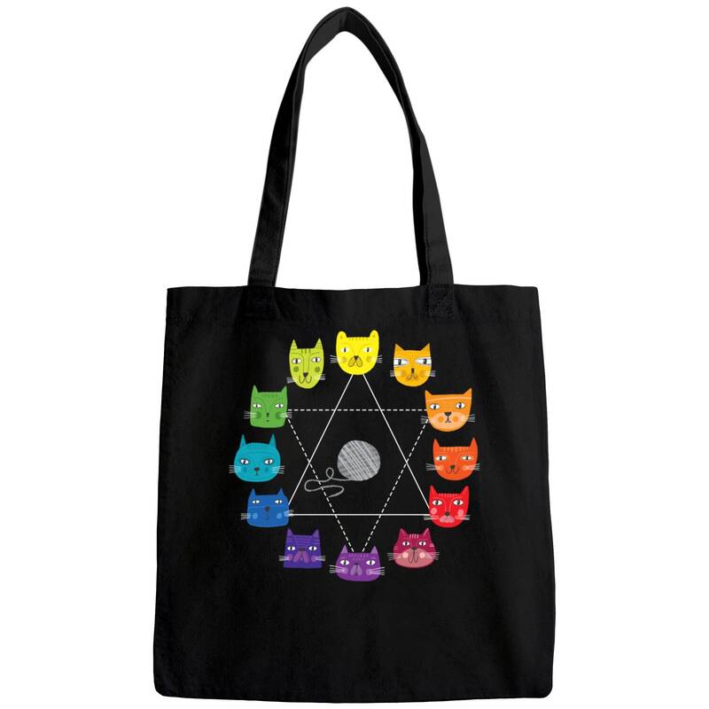Cat Themed Artist Color Wheel - Artist Color Chart - Bags