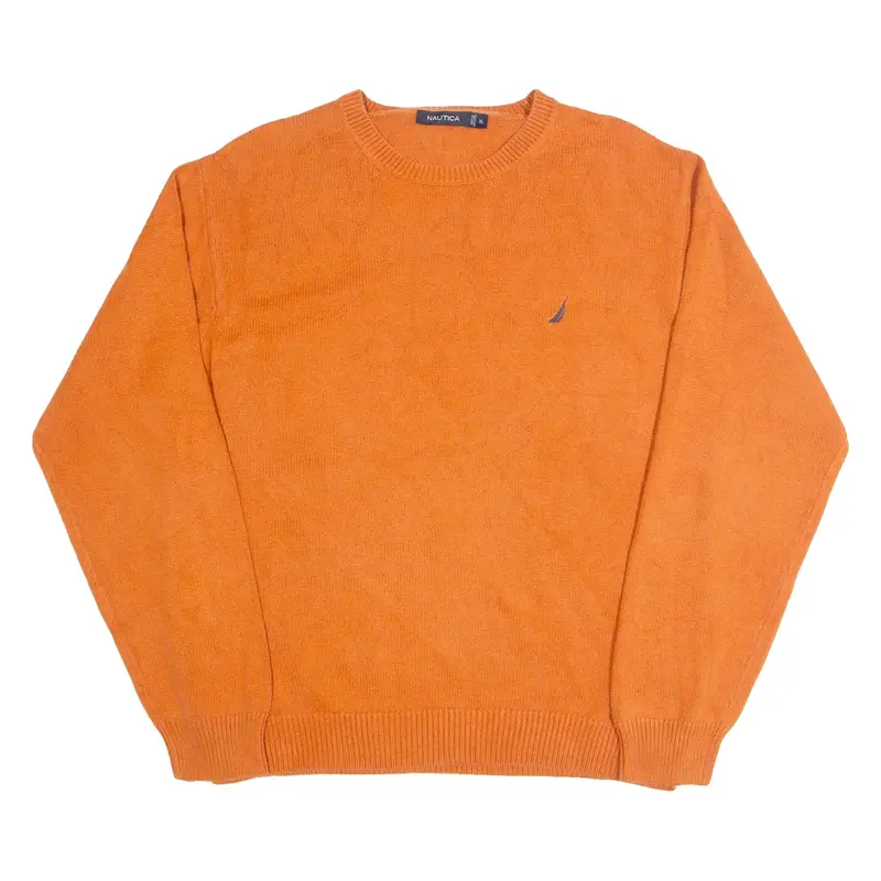 NAUTICA Mens Jumper Orange Tight Knit XL
