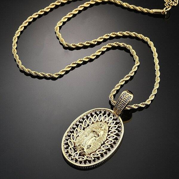 Brass Cubic Zirconia Pendant Necklaces for Women