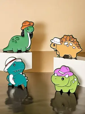 Cartoon Dinosaur Design Brooch, Cute Animal Badge for Men & Women, Enamel Pin Suitable for Backpacks, Jeans, Scarves, Hats De...