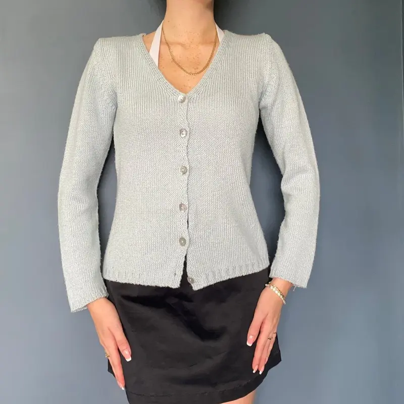 L'Insolito Cardigan - Medium Blue Cotton Blend