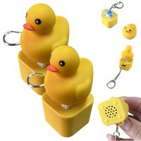Quacking Duck Keychain Fidget Toy - Rechargeable Stress Reliever with Colorful Lights, Portable Anxiety Relief for Adults, Pe...