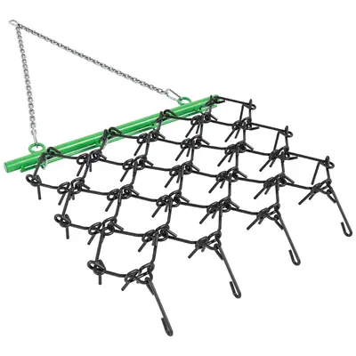 Garvee 4x4 FT ATV Chain Drag Harrow with 1/2 Inch Tines, Heavy-Duty Steel, Adjustable Tow Bar, Compatible with 2 Hitch, Law...