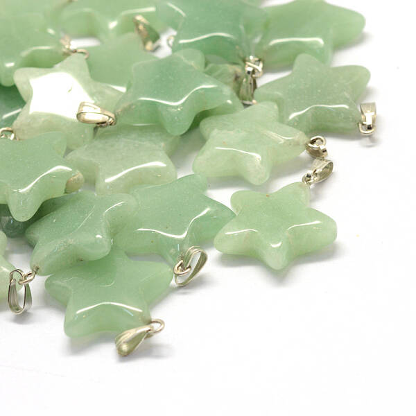 Star Natural Green Aventurine Pendants
