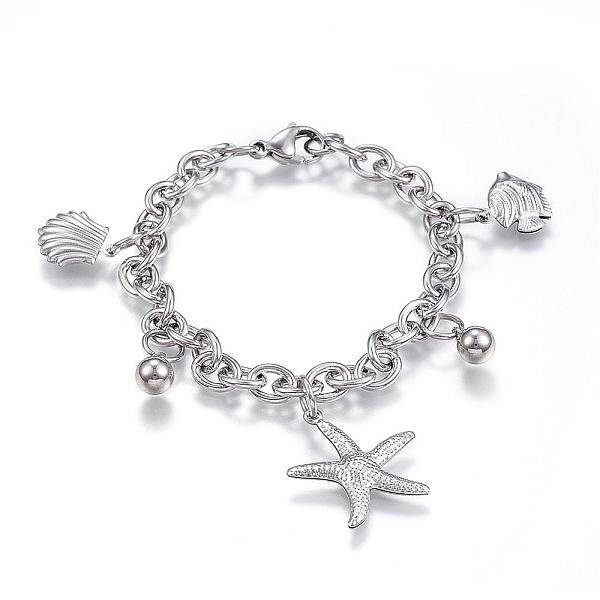 Tarnish Resistant 304 Stainless Steel Charm Bracelets