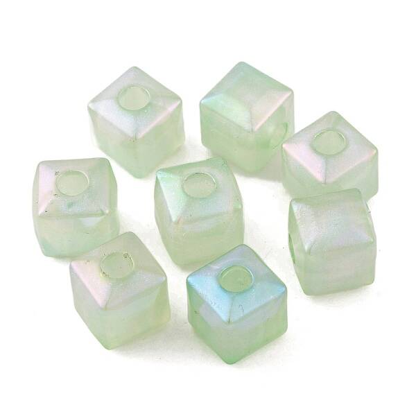 UV Plating Rainbow Iridescent Acrylic Beads