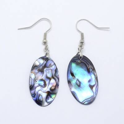 Abalone Shell/Paua ShellOval Dangle Earrings