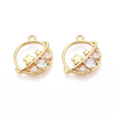 Brass Micro Pave Cubic Zirconia Pendants