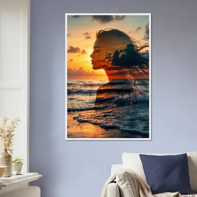 Sunset Dreams - Coastal Silhouette Framed Print