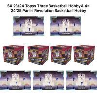 Basketball PYT 092 - 5X 23/24 Topps Three & 4X 24/25 Revolution Basketball 9 Box Break
