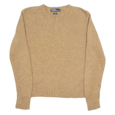 POLO RALPH LAUREN Mens Jumper Brown Tight Knit XL