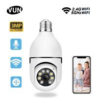 VUN Indoor Outdoor 2.4GHz WiFi E27 Bulb Security Camera with Two-Way Audio, Smart Motion Detection & Cloud / Local Storage - ...
