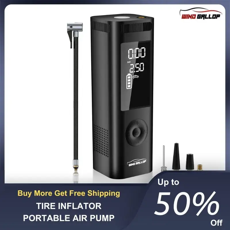 Portable Wireless Tire Inflator Portable Car Air Compressor, 90W 7800 mAh 3x Faster Air Pump for Car Tires with Tire Gauge Pr...