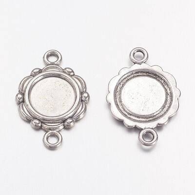 Tibetan Style Link Cabochon Bezel Settings