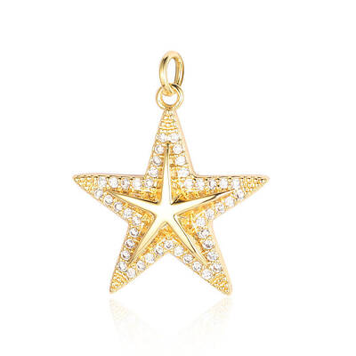 Brass Micro Pave Clear Cubic Zirconia Pendants