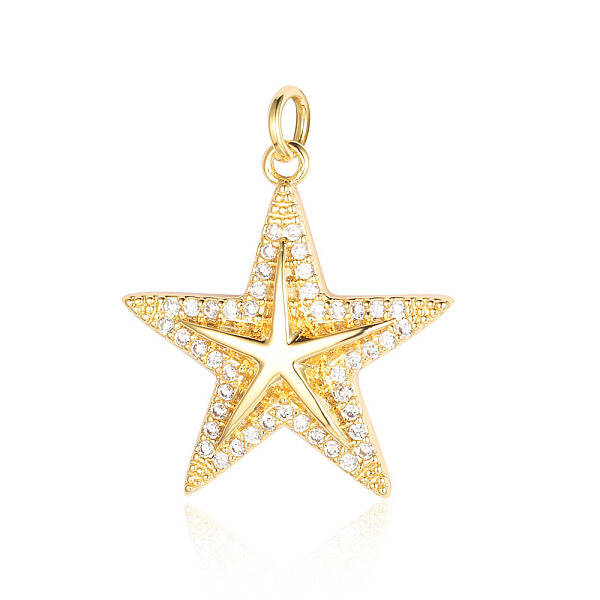 Brass Micro Pave Clear Cubic Zirconia Pendants