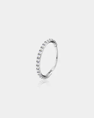 20G Purple CZ Hinged Segment Nose Ring - AB CZ / 5mm