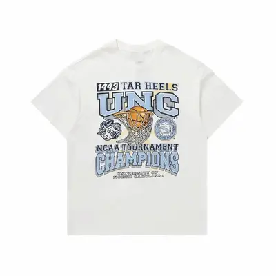 University Of North Carolina Tournament Champions 1948 T-Shirt Crewneck Classic Cotton with Graphic Design