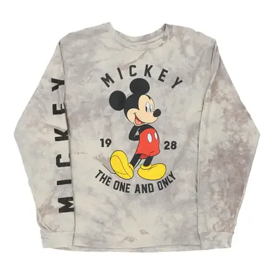 Age 13- 14 Mickey Mouse Disney Tie-Dye Sweatshirt - XL Grey Cotton