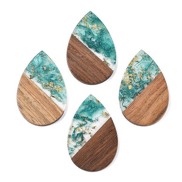 Transparent Resin & Walnut Wood Big Pendants