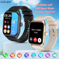 Wearable Smart Watch, with Call Function 100+ Sports Modes DIY Watch Messages Reminder Multifunctional Wristwatch for Men Wom...